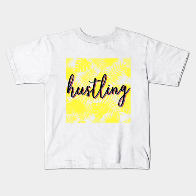 Hustling - Yellow Leaves Kids T-Shirt by DangerslyHappy